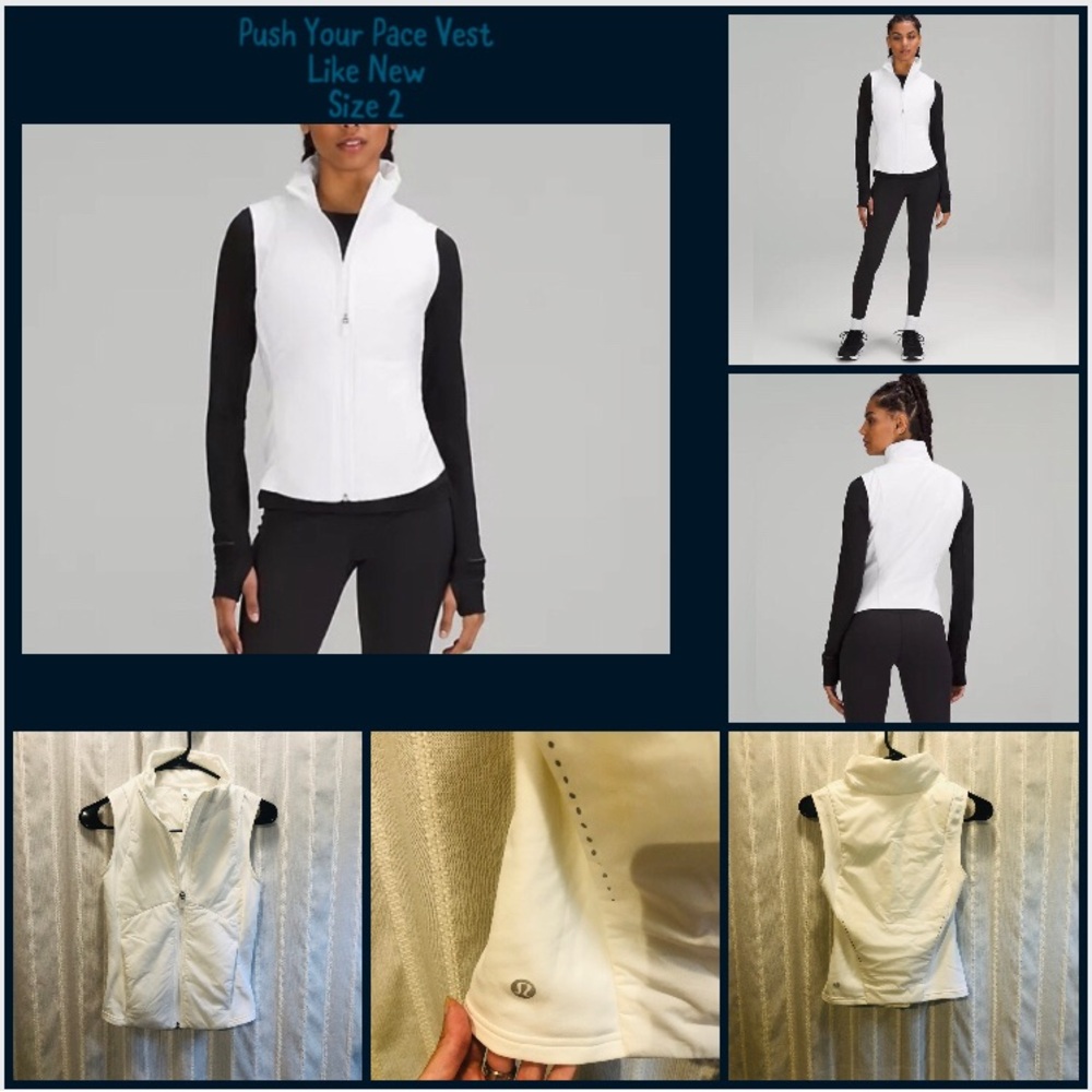 Lululemon Push Your Pace Vest White Insulated 2 XS
